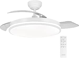 Ventilador de techo con luz con mando 3 aspas, Motor DC 30W+42W Luz LED,temporizador, 6 velocidades, aspas retráctiles, 3 tem – Amazon