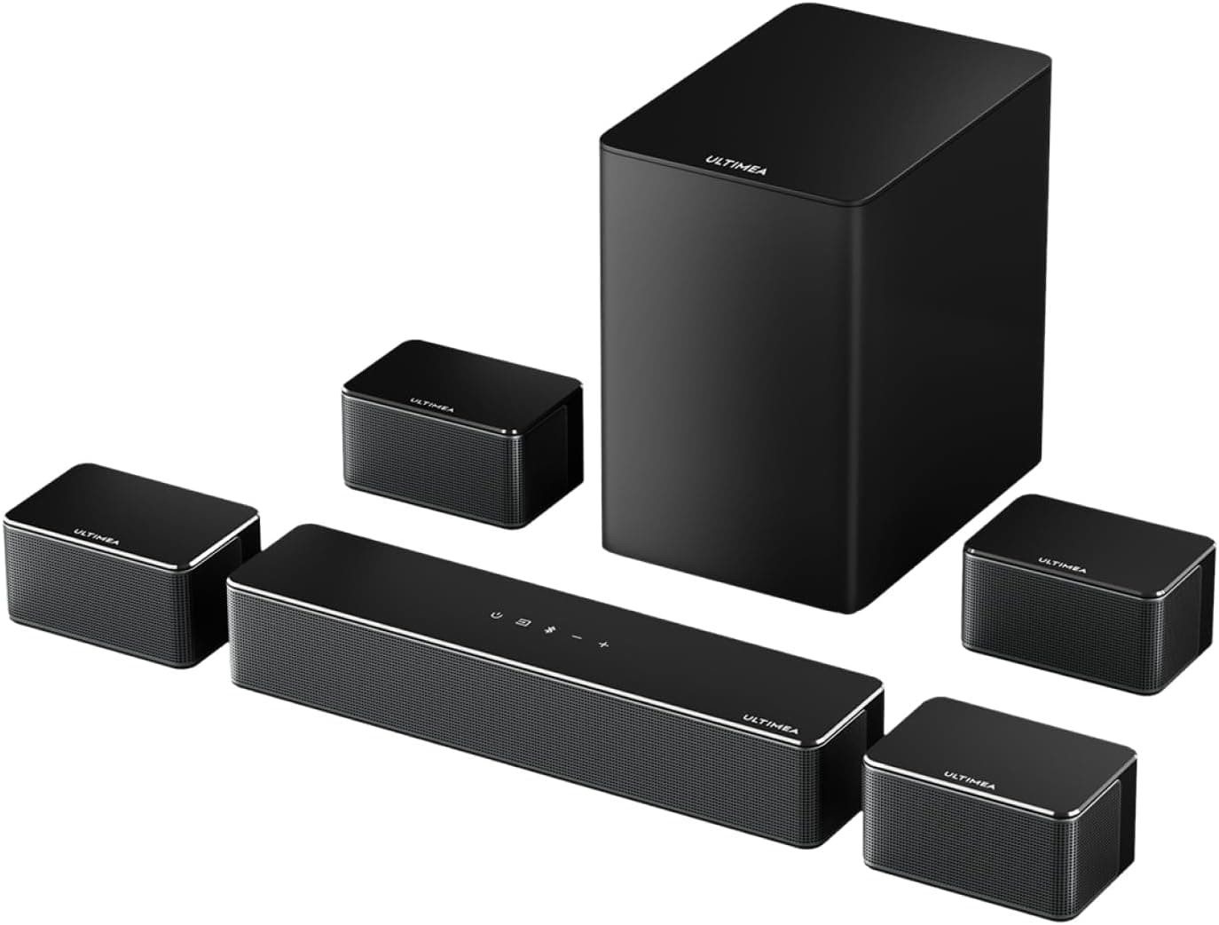 ULTIMEA 7.1ch Barra de Sonido TV con Subwoofer y 4 Altavoces Envolventes, Sistema de Sonido Surround Virtual, Control por ... – ULTIMEA