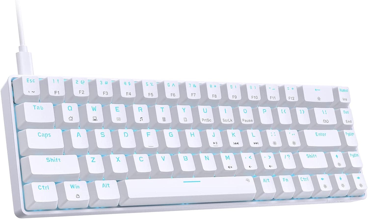 Dierya T68SE Teclado Mecánico Gaming Mini 60% Red Switch Mechanical Keyboard con Retroiluminación LED,Cable USB-Type C,Tec... – Dierya