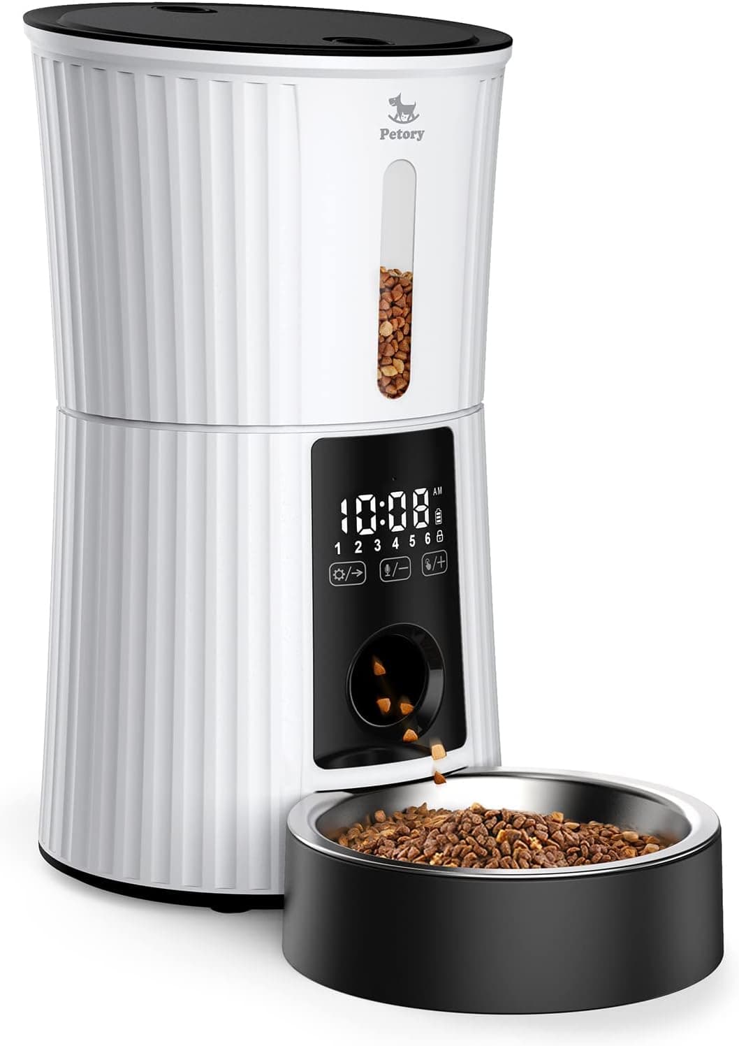 Petory Comederos automáticos temporizados para Gatos, dispensador programable de Alimentos Secos de 4 litros para Gatos y ... – Petory