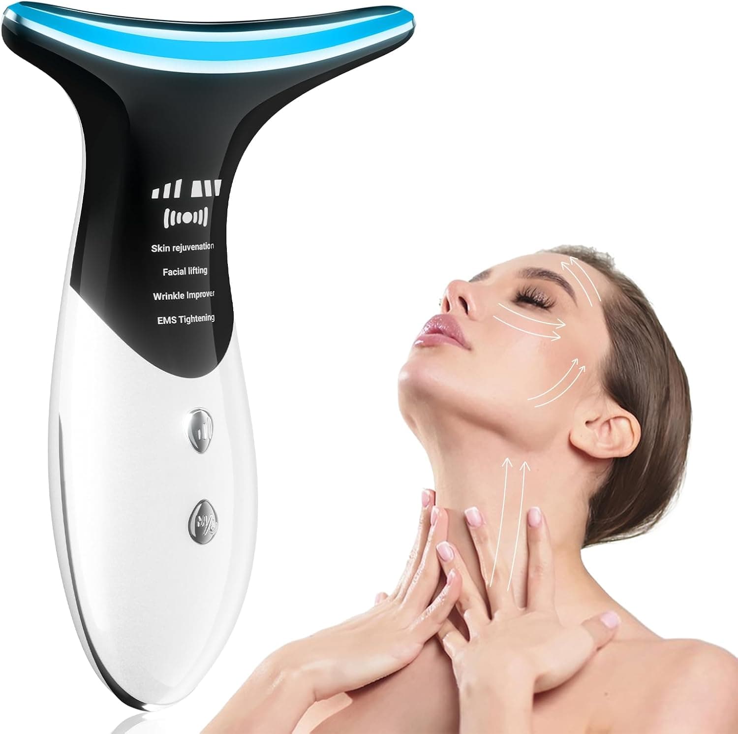 Masajeador Cara Cuello Eléctrico, 4 en 1 Masajeador Facial Portátil, Reafirmante de La Piel, Mejora de la Textura, Masaje ... – Masajeador