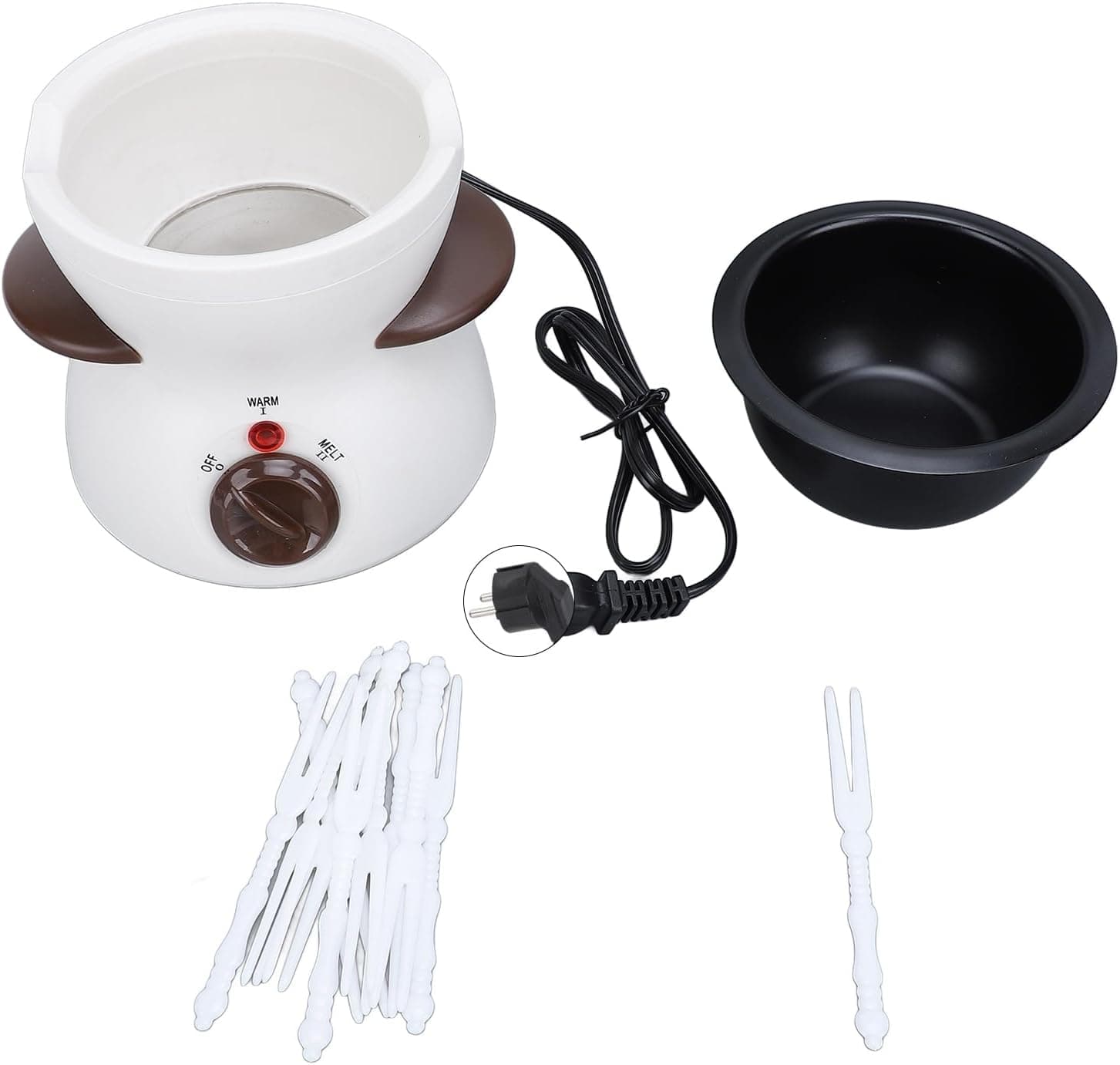 Ausla Mini Juego Eléctrico de Olla para Fondue, Crisol de Chocolate con 10 Tenedores para Mojar, Fundidor de Dulces para C... – Ausla