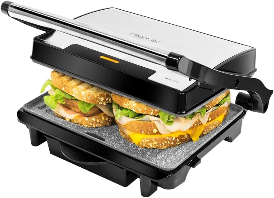 Sandwichera/Grill Cecotec Rock'Ngrill 1500 Rapid Revestimiento de Piedra – Cecotec