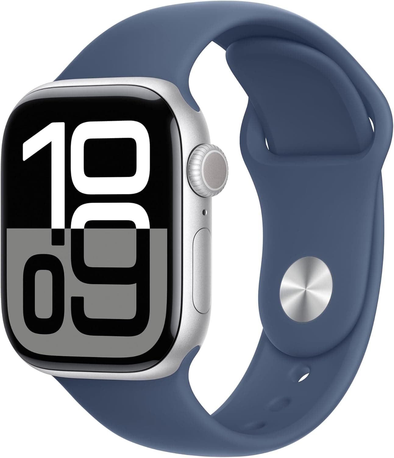 Apple watch Apple Watch Series 10 GPS 42mm Boîtier en Aluminium Argent avec Bracelet Sport Denim S M – Apple