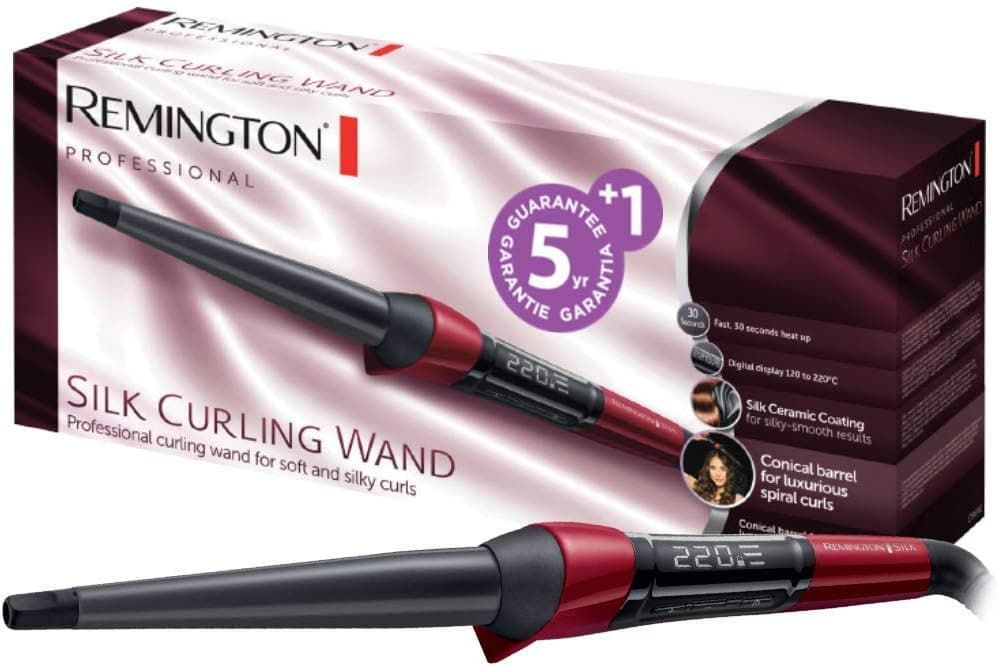 Remington Rizador de Pelo Silk, Cerámica Sedosa, Ondulador de Pelo con Barril de 13 a 25 mm, Crea Rizos Suaves y Sueltos, ... – Remington