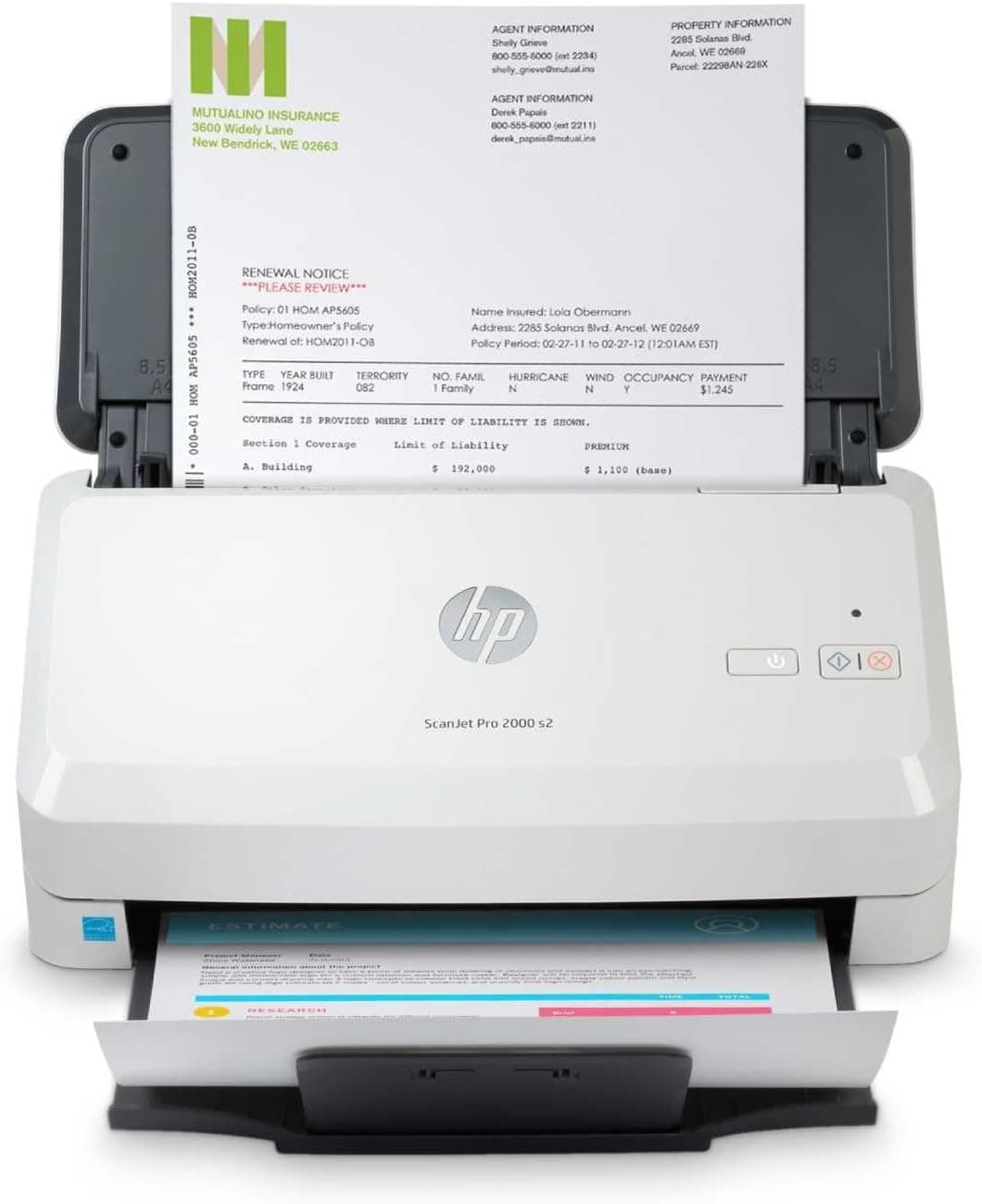HP ScanJet Pro 2000 s2, Escáner rápido de Documentos para Oficina, con ADF 50 Hojas, escaneo a Doble Cara automático, hast... – HP