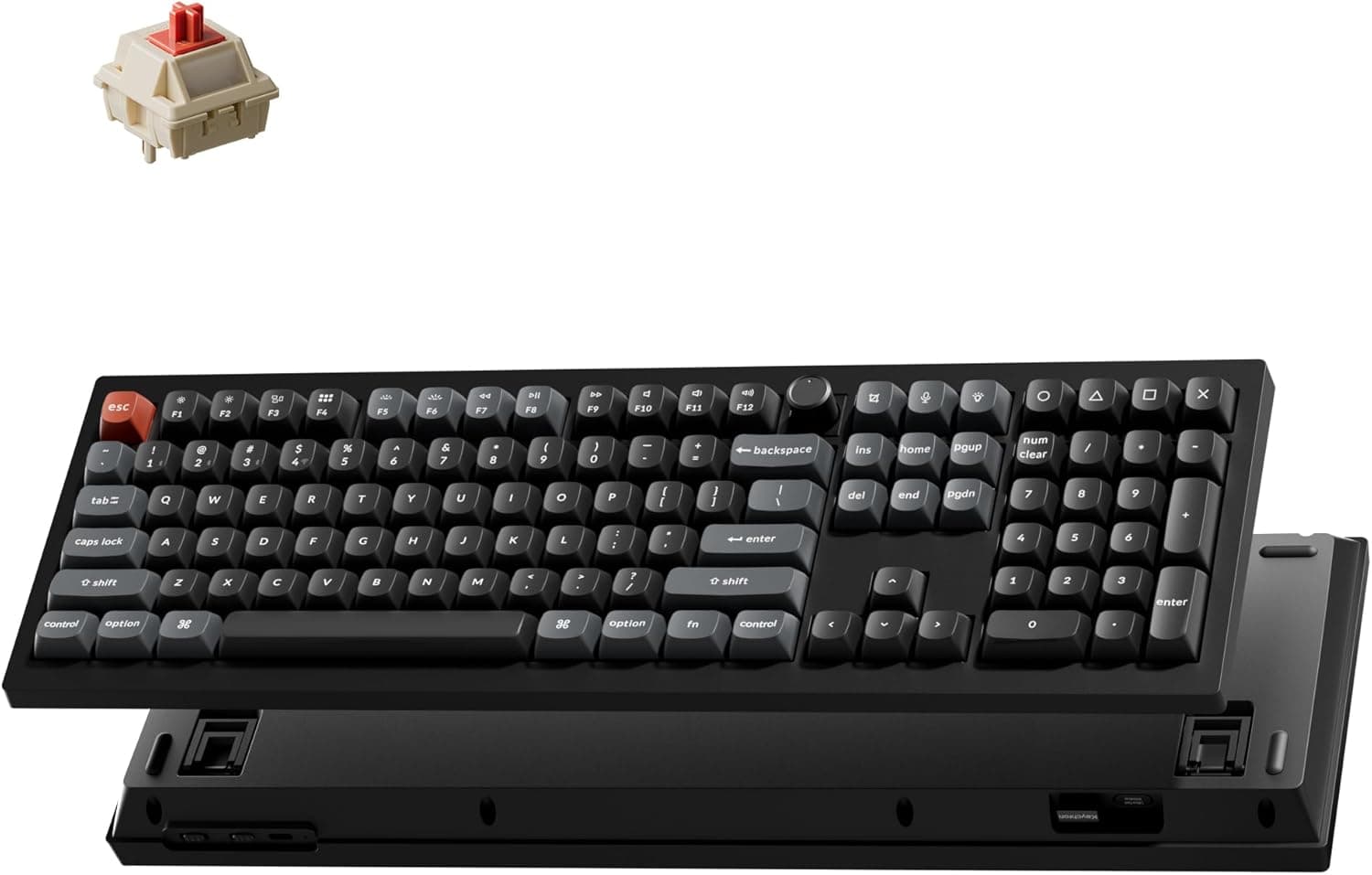 Keychron V6 Ultra 8K Teclado mecánico inalámbrico de tamaño completo, 8000 Hz, interruptor rojo intercambiable en calient... – Keychron