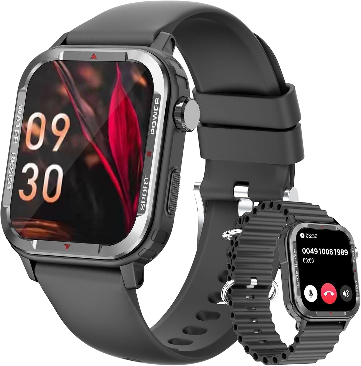 Reloj Inteligente Mujer Hombre, 1.85" Smartwatch Hombre con Llamadas Impermeable IP68 Reloj Deporte con Pulsómetro SpO2 Po... – Reloj