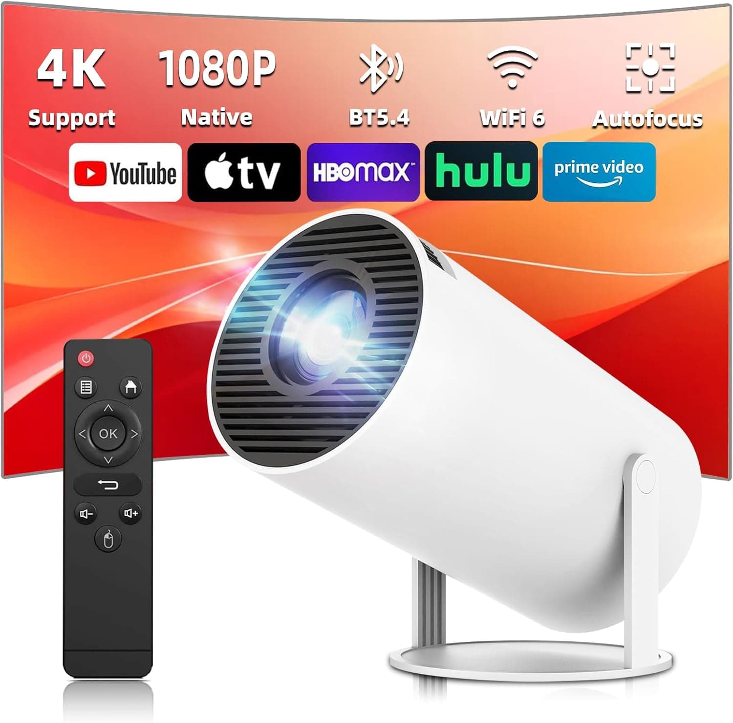 Proyector portátil Proyector WiFi 6 y BT 5.2 – Proyector