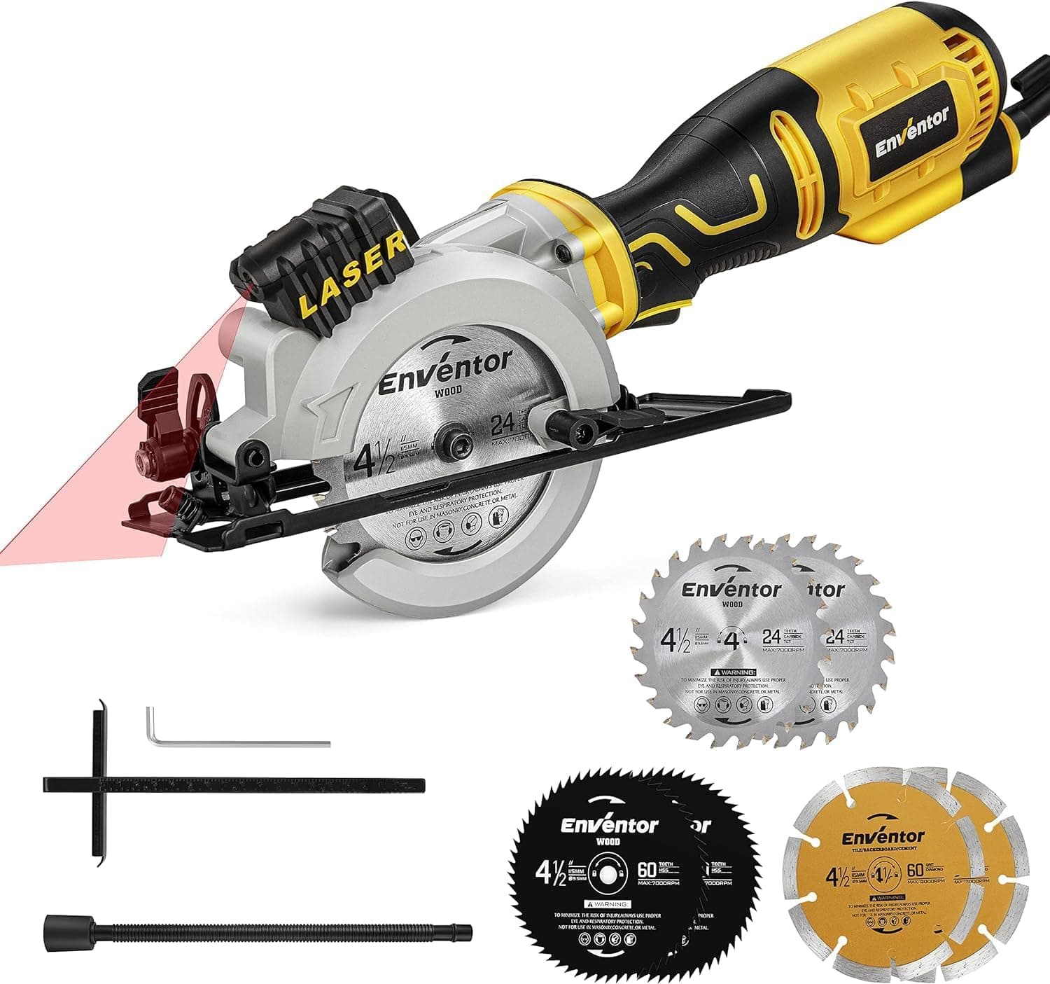 Sierra circular inalámbrica ENVENTOR-705W con guía láser – ENVENTOR