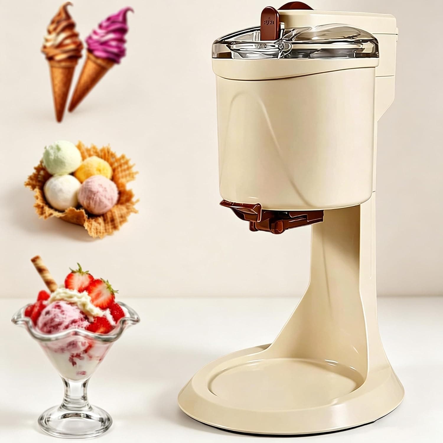 GmhXylophyte MáQuina para Hacer Helados, MáQuina De Servir Suave De 1 Litro para Cocinas DoméSticas, DiseñO Compacto De En... – GmhXylophyte