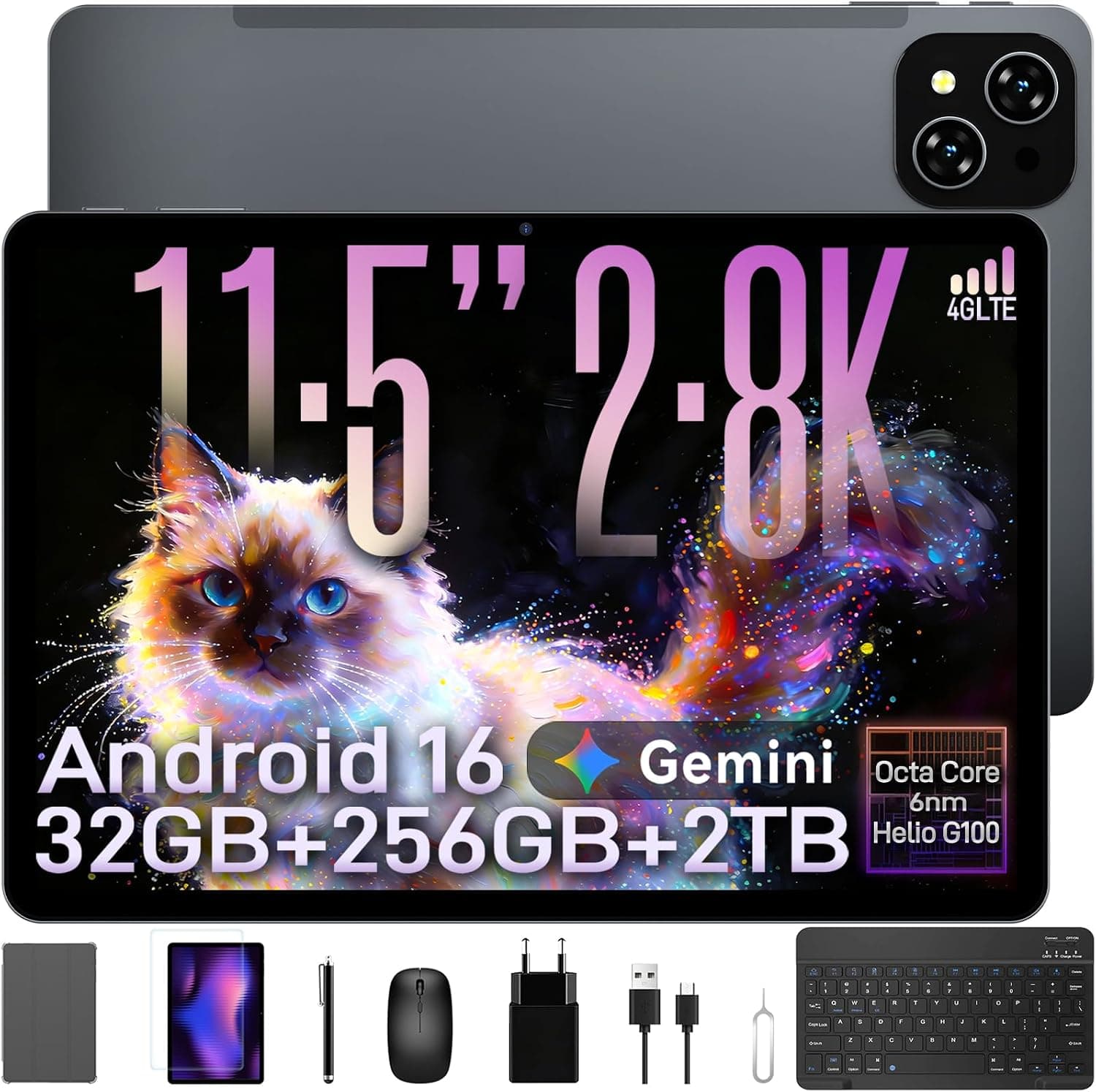 Teclado TABWEE T12Pro Android 16 Tablet con Teclado con – TABWEE
