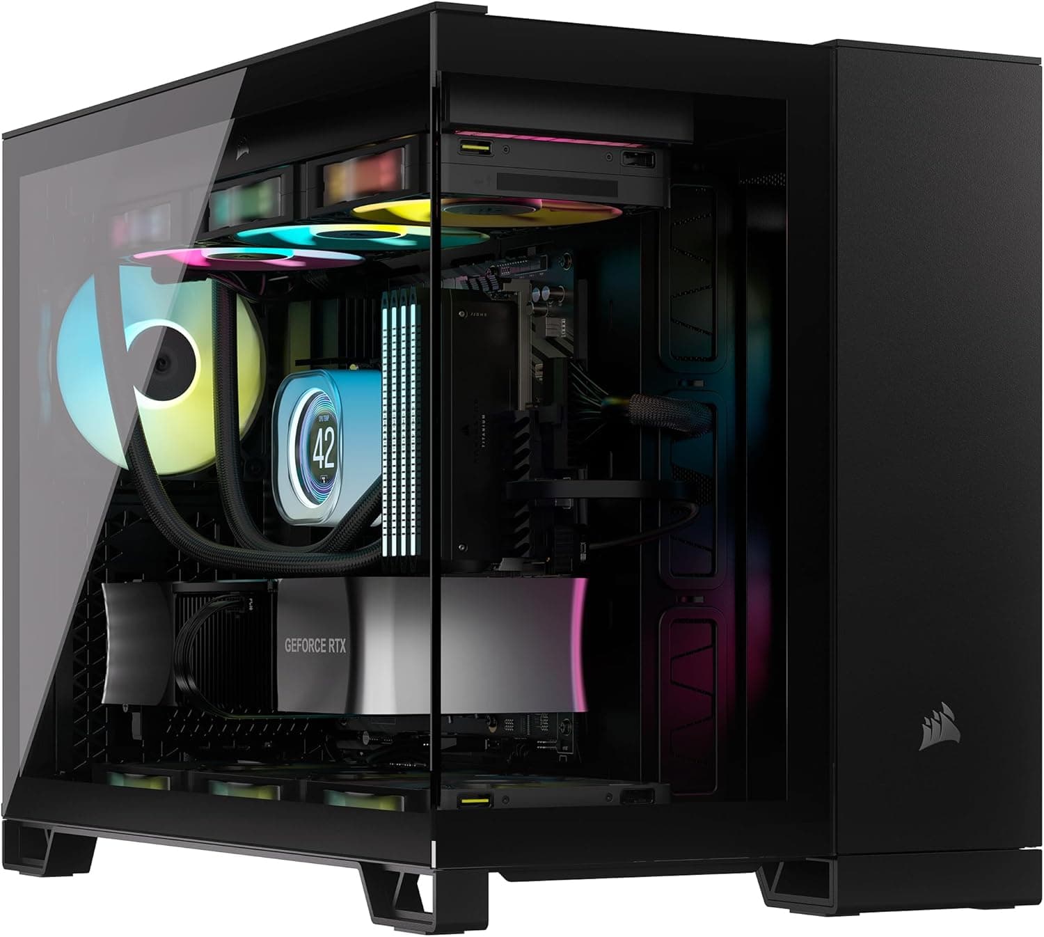 CORSAIR iCUE Link 2500X RGB Pequea-Torre mATX Caja de PC de Doble Cmara  Cristal Templado Pan – 
