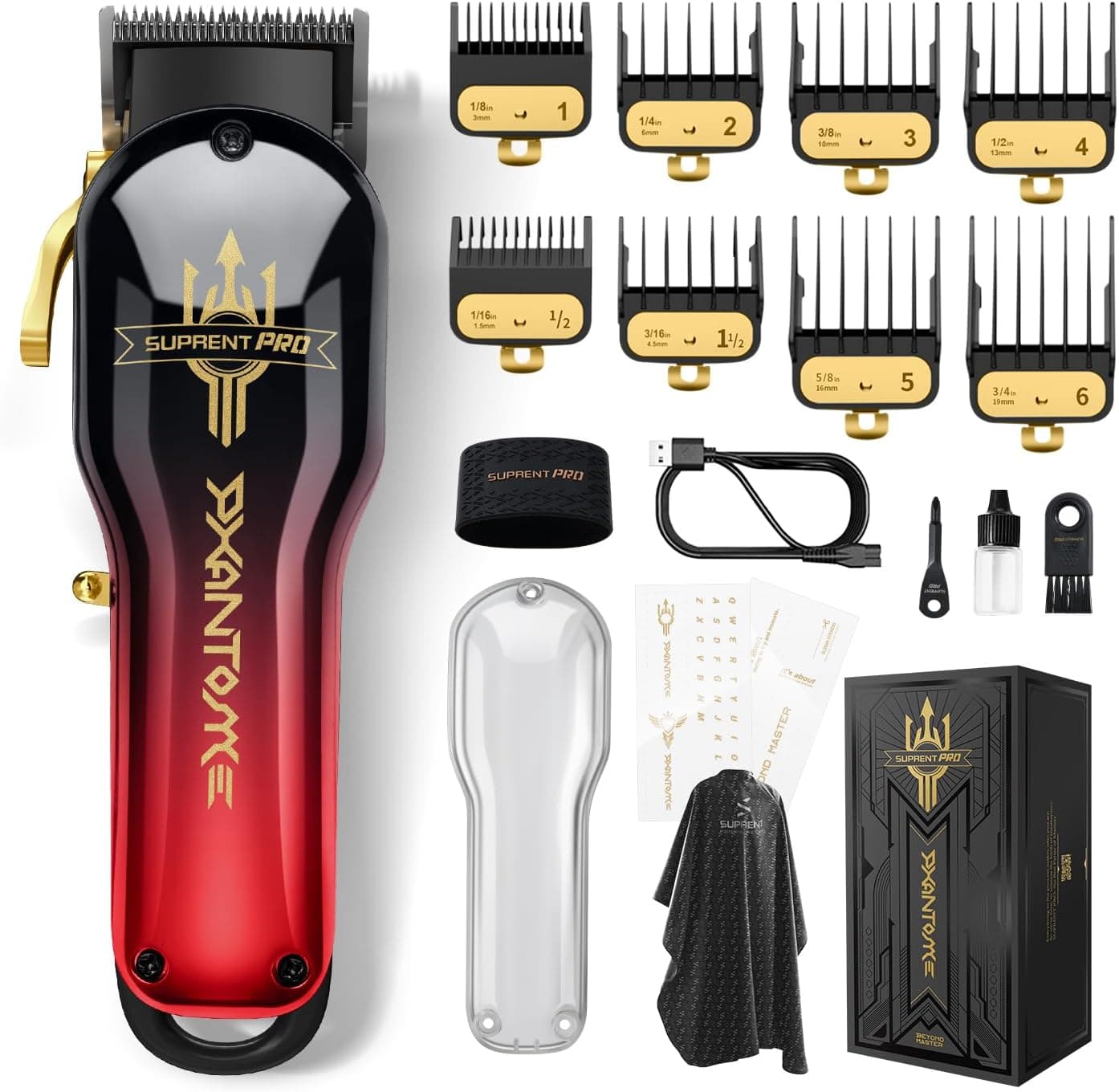 SUPRENT® PRO - Cortapelos profesional para hombres, cortadora de pelo de alta calidad, hoja recubierta de DLC y motor sin ... – SUPRENT
