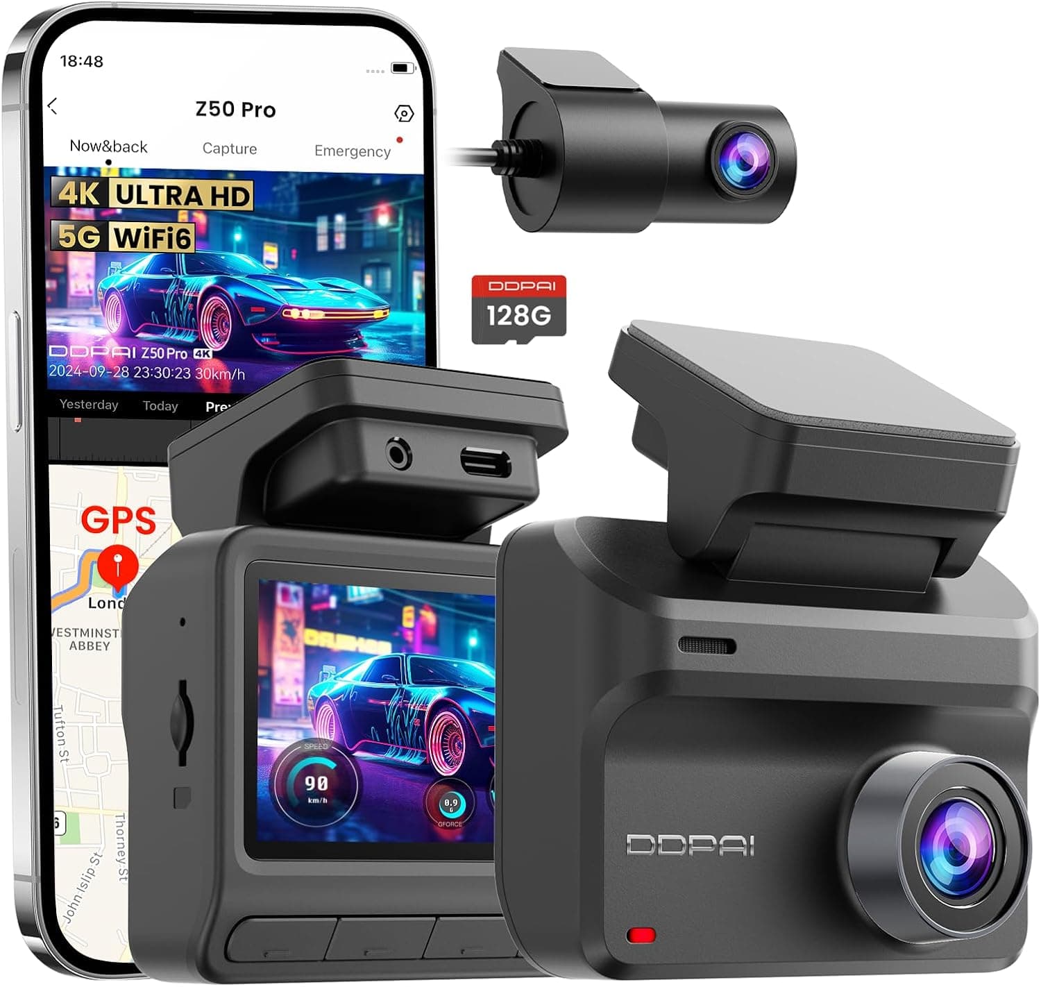 Cámara para coche DDPAI Z50 Pro Visión Nocturna AI-ISP – DDPAI