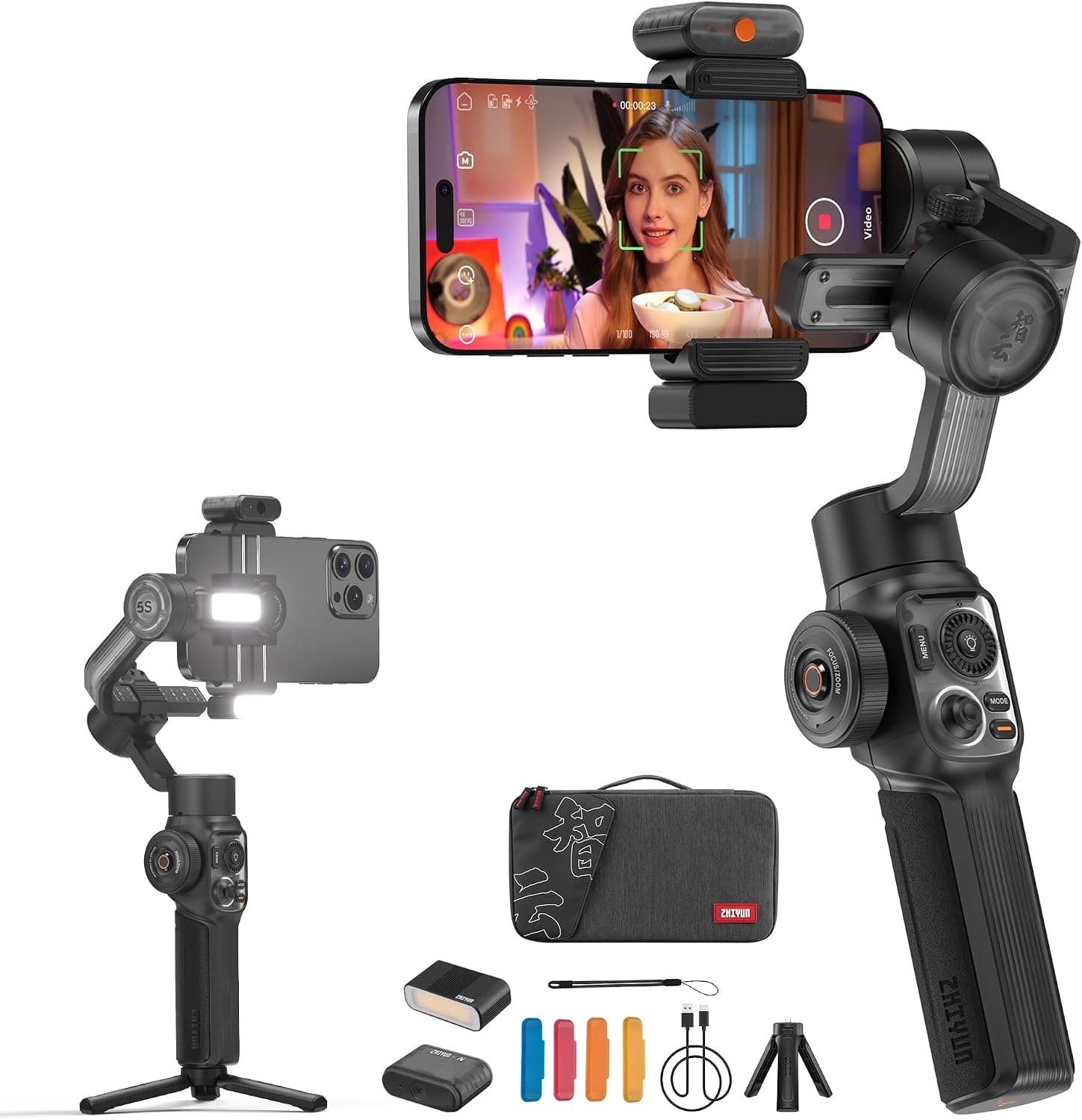 Gimbal Estabilizador Smooth-5S AI Pro Luces de Llenado – Estabilizador