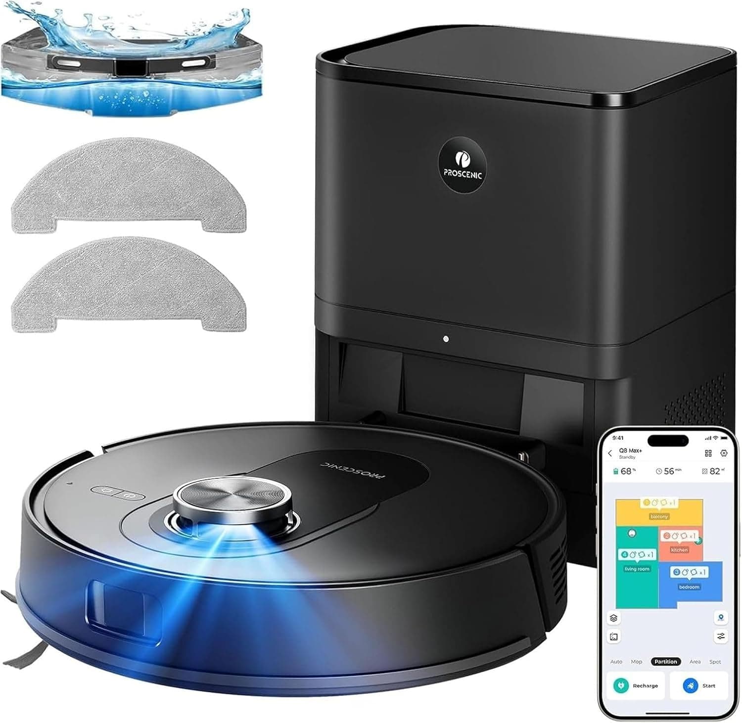 Robot aspirador Proscenic Q8 MAX con Navegación LDS – Proscenic
