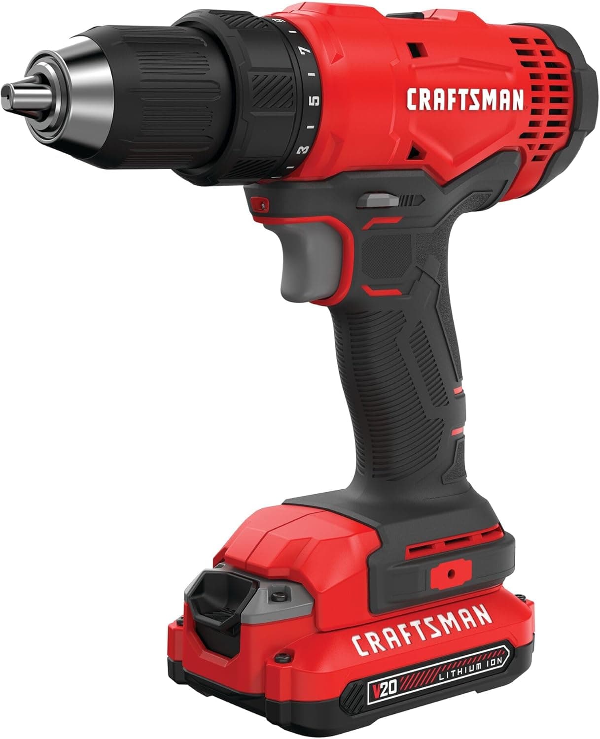 CRAFTSMAN V20 - Kit de taladro/destornillador inalámbrico, 1,27 cm, batería y cargador incluidos (CMCD701C2) – CRAFTSMAN