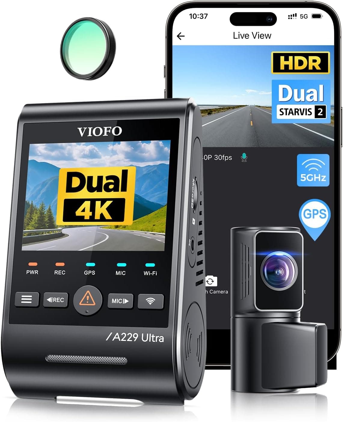 Cámara para coche VIOFO A229 Ultra Dual 4K HDR – VIOFO