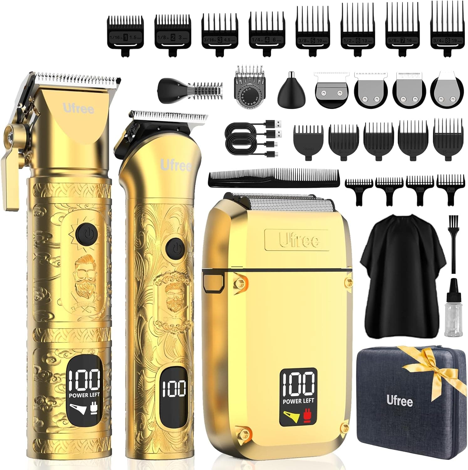 Ufree Cortadora de barba, cortadora de pelo para hombre, maquinilla de afeitar eléctrica, recortadora de pelo para hombre... – Ufree
