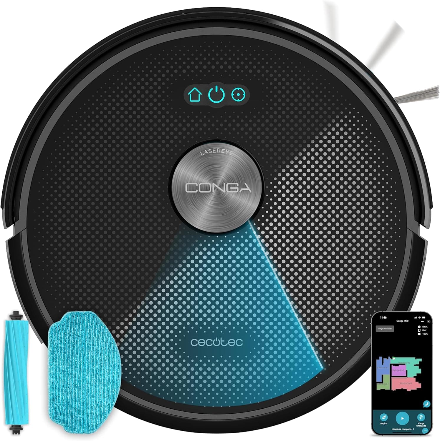 Robot aspirador Cecotec Conga M70 Genesis Doble depósito – Cecotec