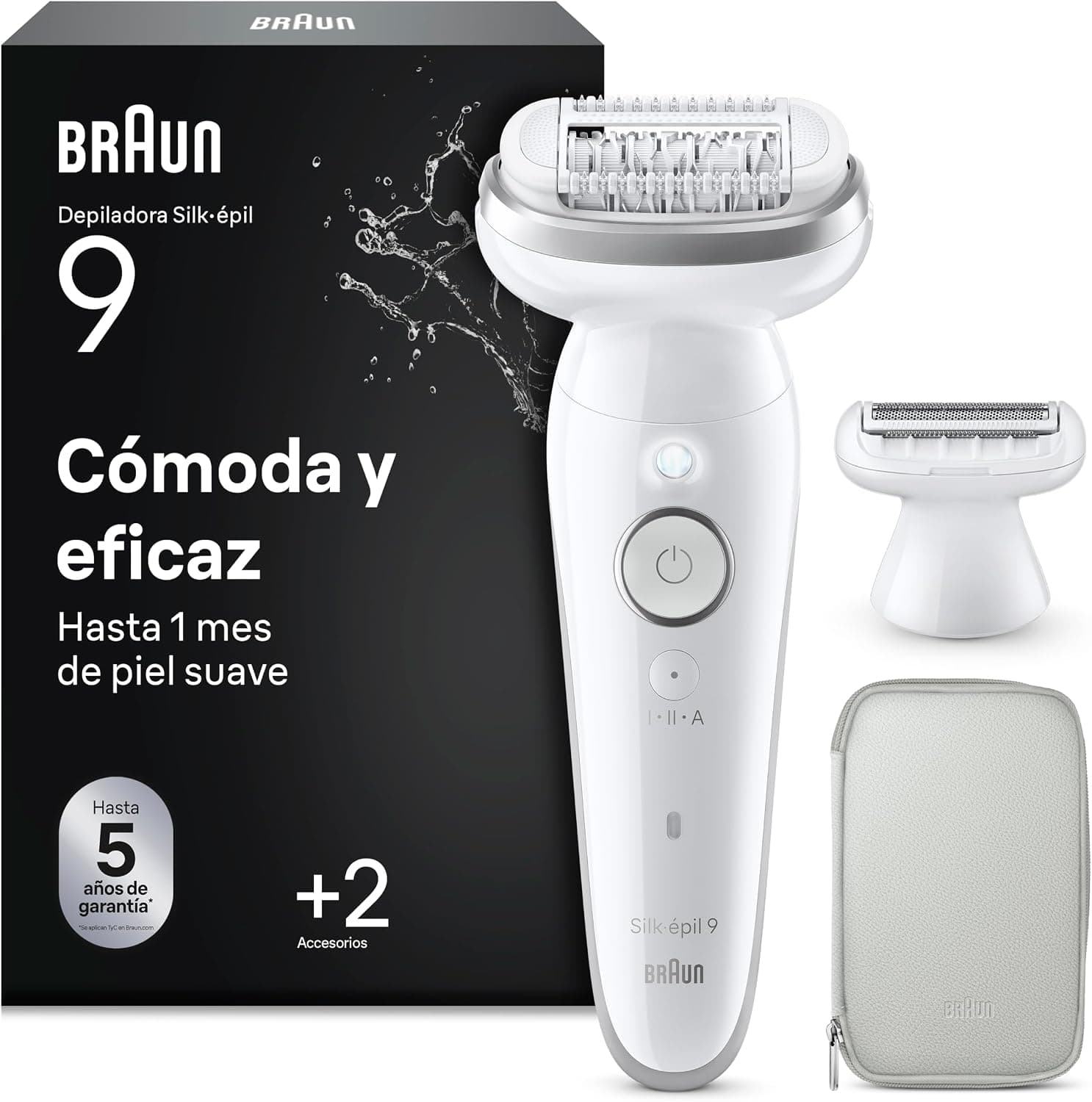 Braun Depiladora Eléctrica Mujer Silk·épil 9, Depiladora Corporal Con Cabezal Pivotante, Peine Recortador y Funda, Depila,... – Braun