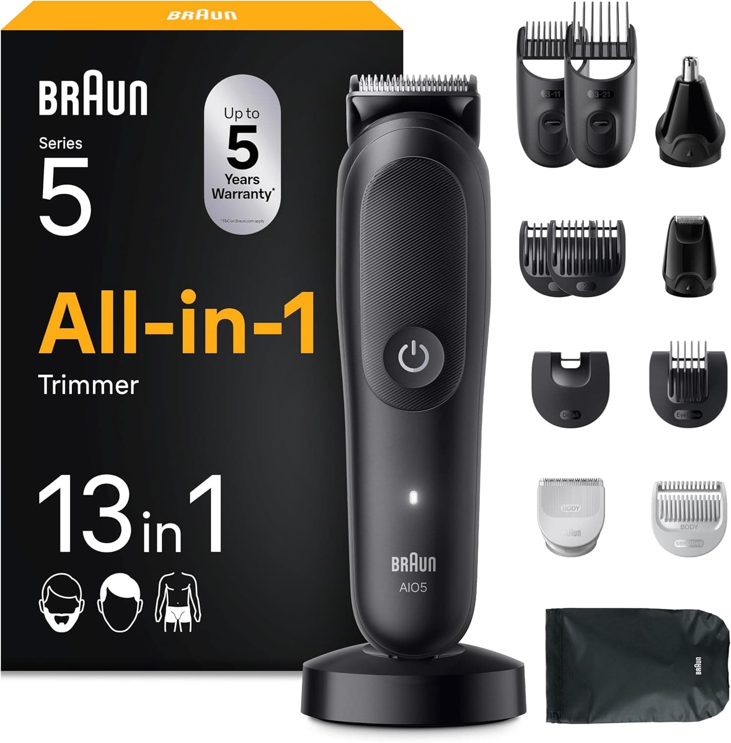 Cortadora de pelo Braun AIO5565 recorte preciso y eficiente – Braun