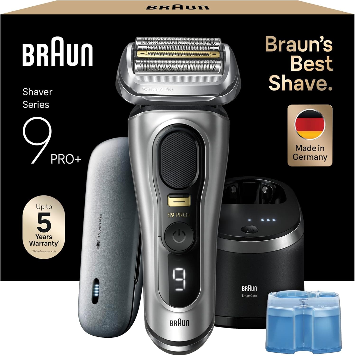 Braun Series 9 Pro+ Afeitadora Eléctrica Hombre, Máquina de Afeitar Barba y Centro De Limpieza SmartCare, PowerCase, En Se... – Braun