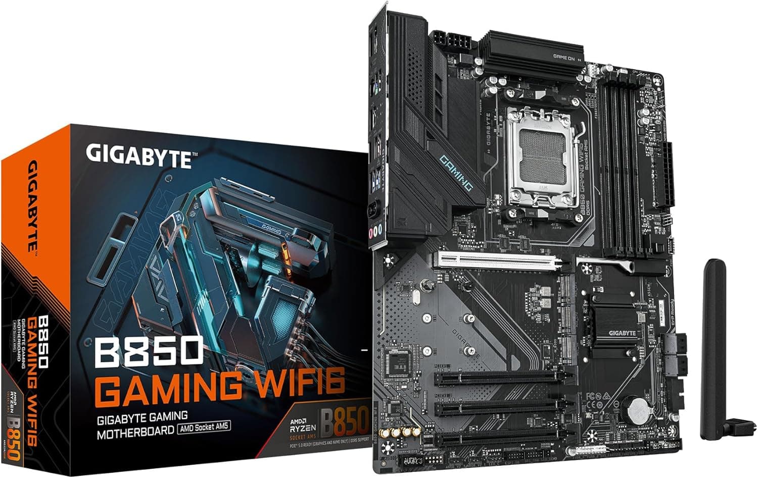 GIGABYTE Placa Base B850 Gaming WIFI6 AMD AM5 LGA 1718, ATX, DDR5, 3X M.2, PCIe 5.0, USB-C, WIFI6E, LAN de 1GbE, EZ-Latch – 