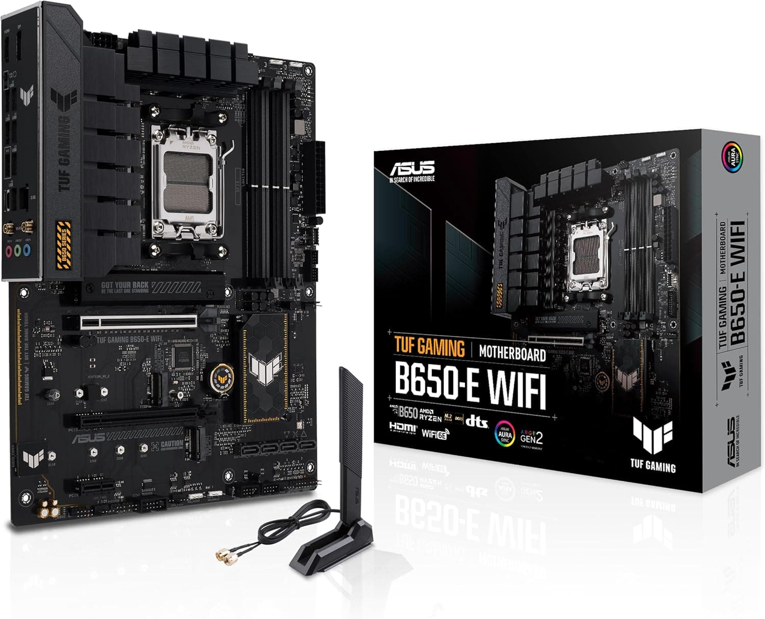 ASUS TUF GAMING B650-E WIFI - Placa base ATX AMD B650 Ryzen AM5 (VRM de 8+2 fases, PCIe 5.0, M.2, PCIe 5.0, Ethernet 2,5 G... – 