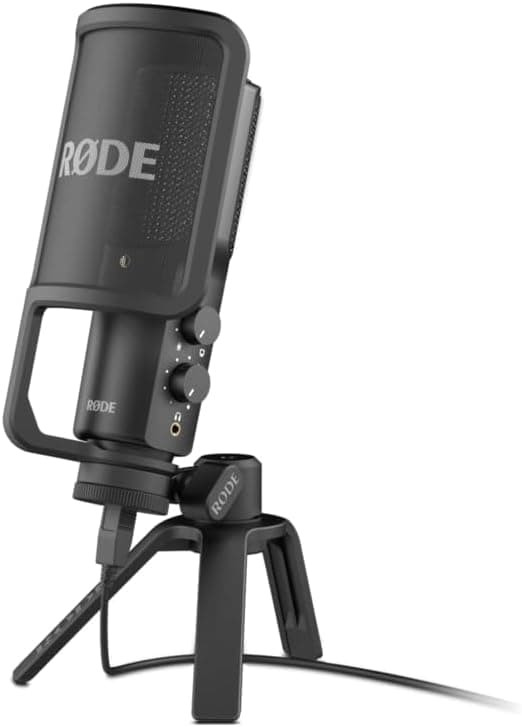 RØDE NT-USB Micrófono USB de condensador versátil estudio con filtro pop y trípode para transmisión, juegos, podcasting, p... – RØDE