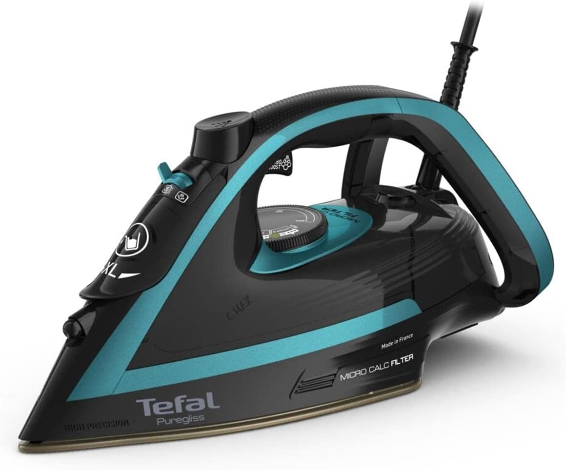 Tefal FV8066 Puregliss Plancha de vapor con supervapor de 280 g/min, abertura de llenado de agua en formato XL, soporte es... – Tefal