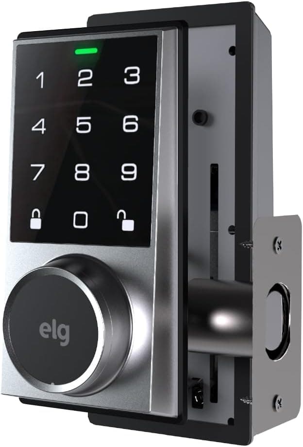 Cerradura digital inteligente para puerta con teclado táctil, bloqueo automático, pin falso, alimentación de emergencia US... – Cerradura