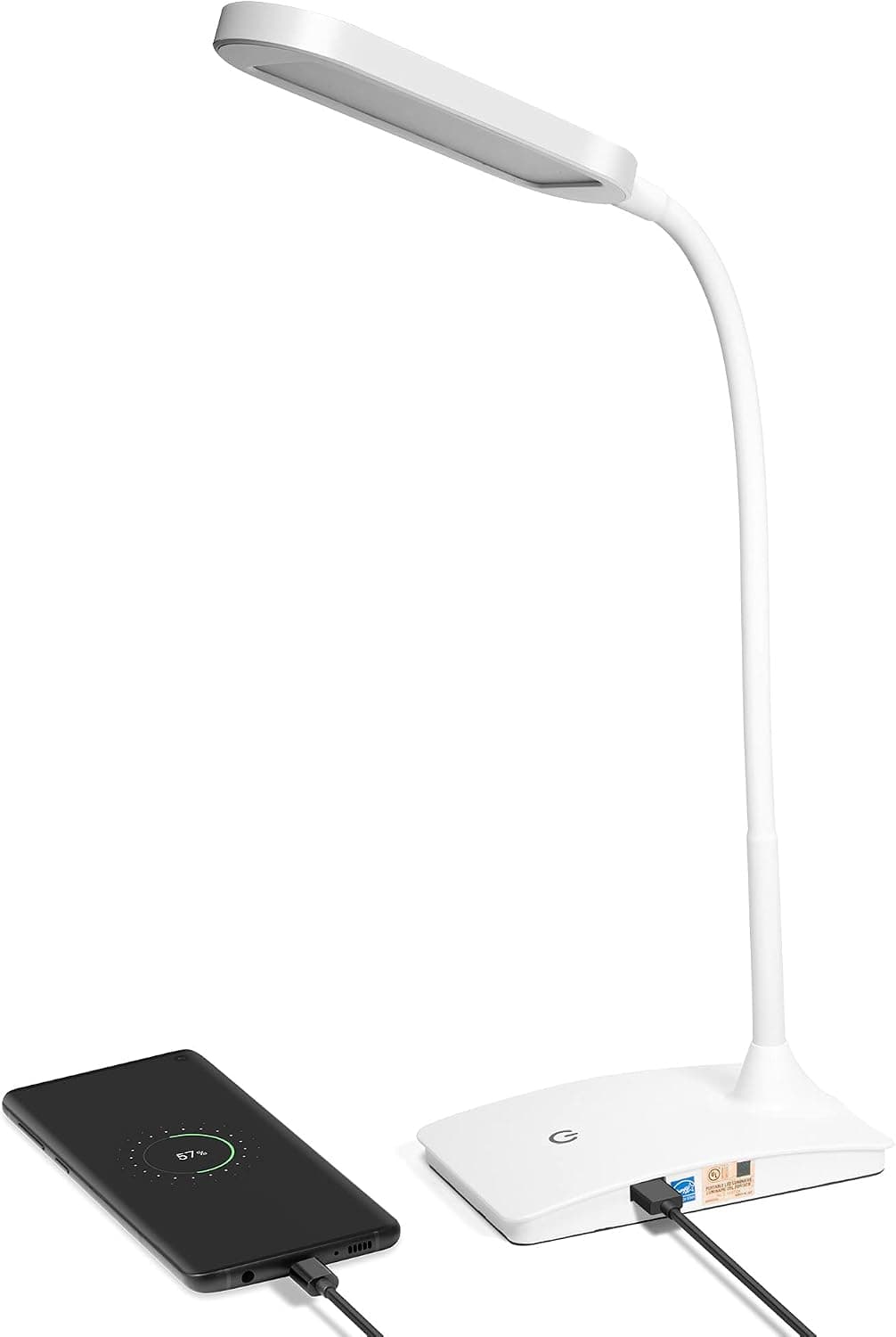 TW Lighting IVY-40BK The IVY - Lámpara LED de escritorio con puerto USB, interruptor táctil de 3 vías, – TW
