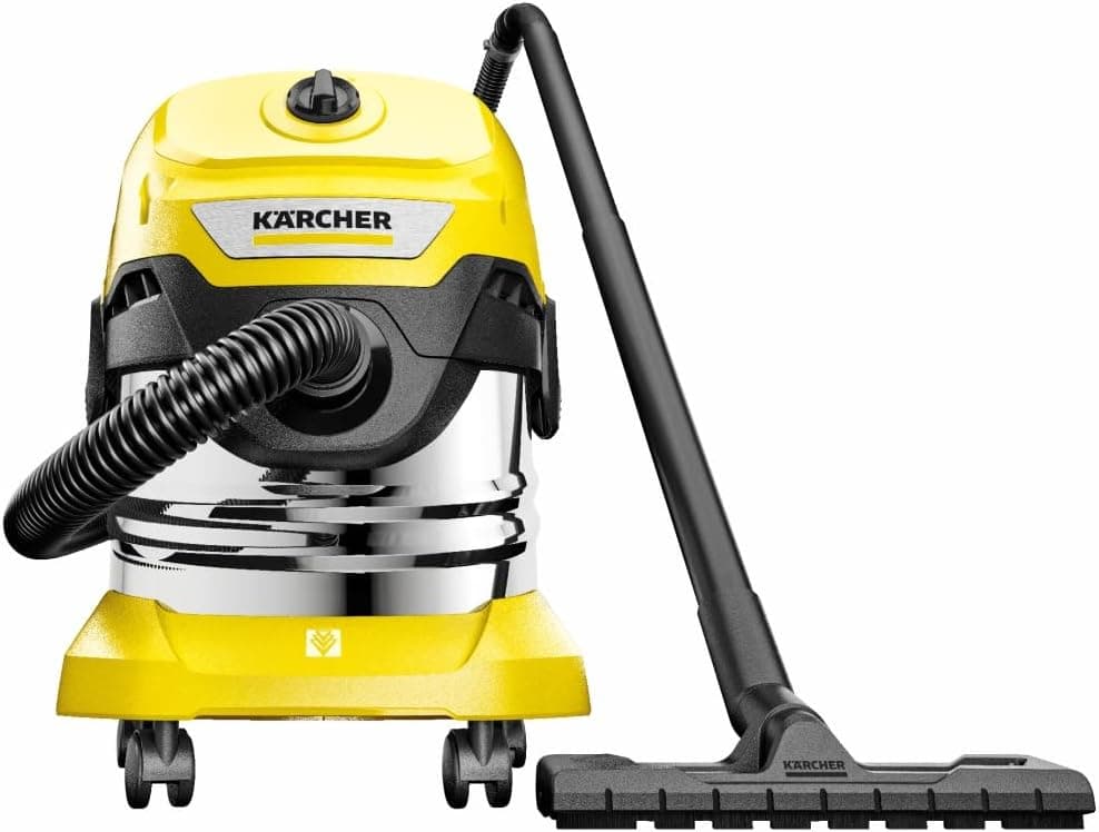 Kärcher, Aspirador en seco y húmedo WD 4 S V-20/5/22, Potencia 1000 W, Yellow/Black, Depósito de acero inoxidable 20 l, Ma... – Kärcher