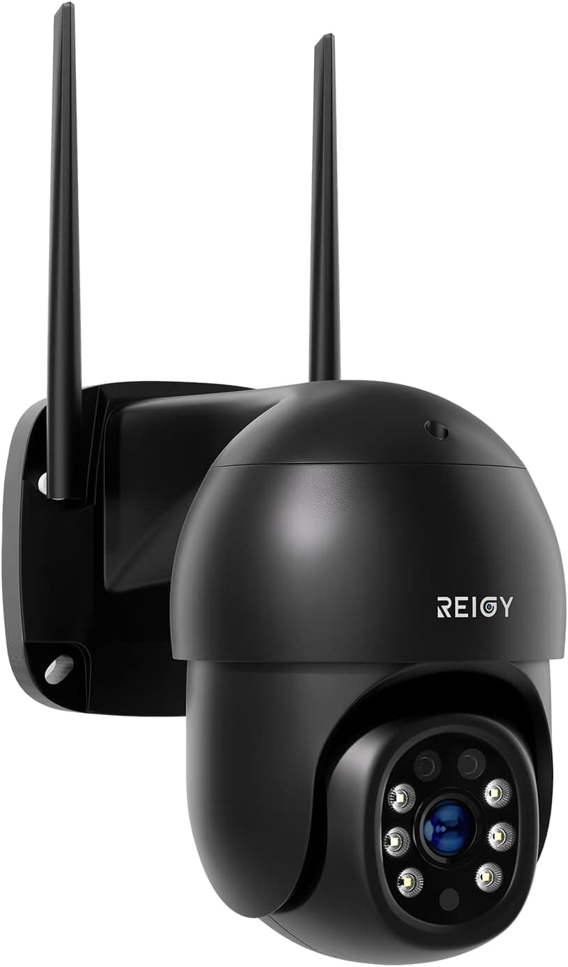 REIGY 8MP Cámara de Vigilancia WiFi Exterior 360°, Camara de Seguridad IP PT 3840*2160p, Visión Nocturna Infrarroja y Colo... – REIGY