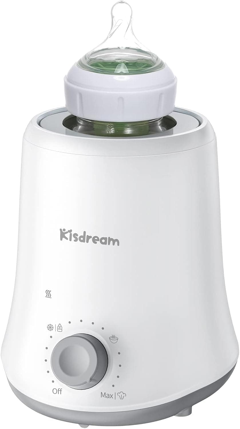 Calienta Biberones Kisdream 4 en 1, Calentamiento Rápido, Descongelado para Leche Materna/Fórmula/Potitos, Control Preciso de Temperatura, Modo Constante, Apto Todos Los Biberones – Calienta