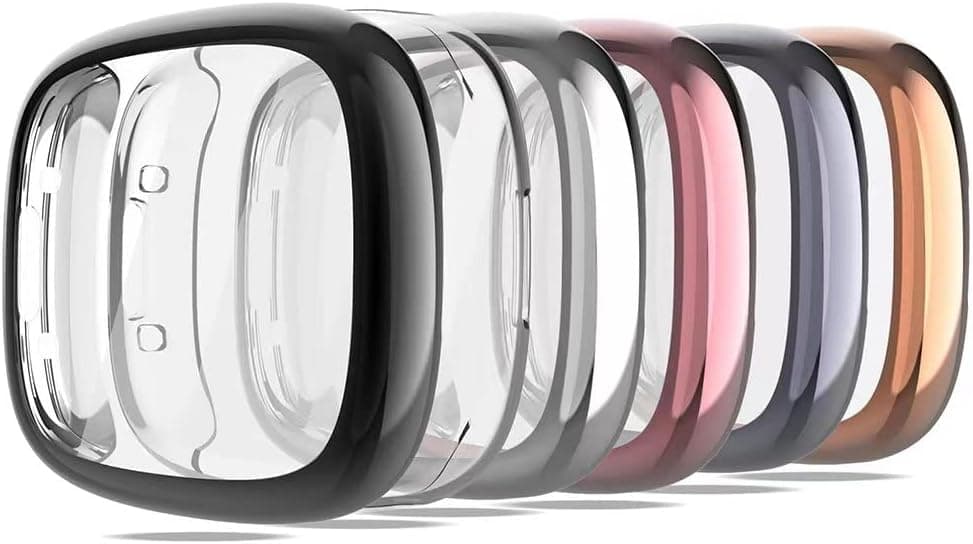 KPYJA Paquete de 6 Protectores de Pantalla compatibles con Fitbit Sense 2/Versa 4, Funda chapada en TPU Suave, Protector d... – KPYJA