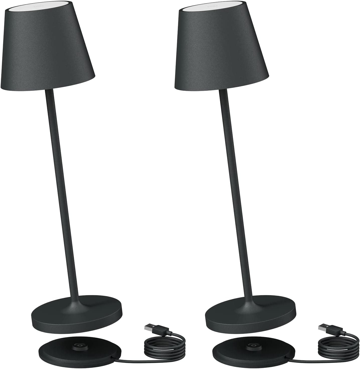K-Bright 2 piezas LED Lámpara de escritorio con batería Regulable 3000K Color de luz cálida recargable para Adecuado para ... – KBright