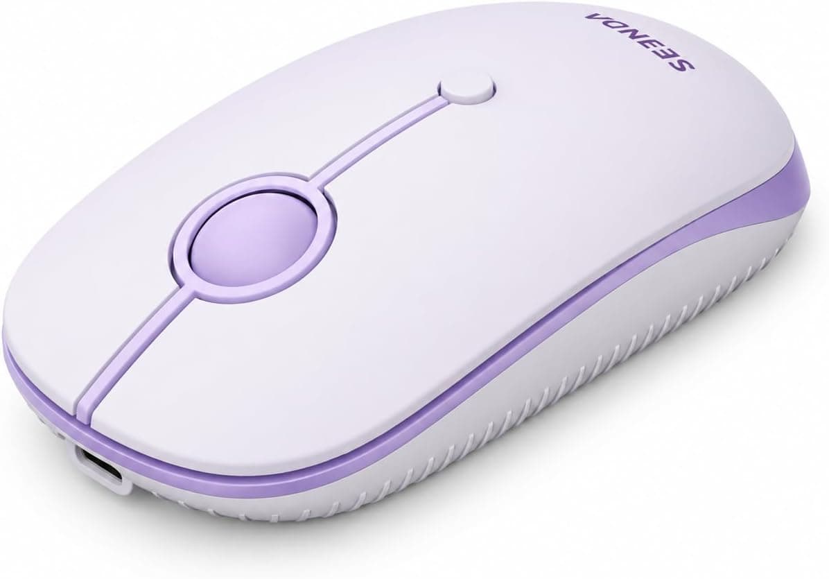 seenda MOU001 - Ratón inalámbrico Bluetooth, conexión de 3 dispositivos (USB y Bluetooth dual), mouse ergonómico para lapt... – seenda
