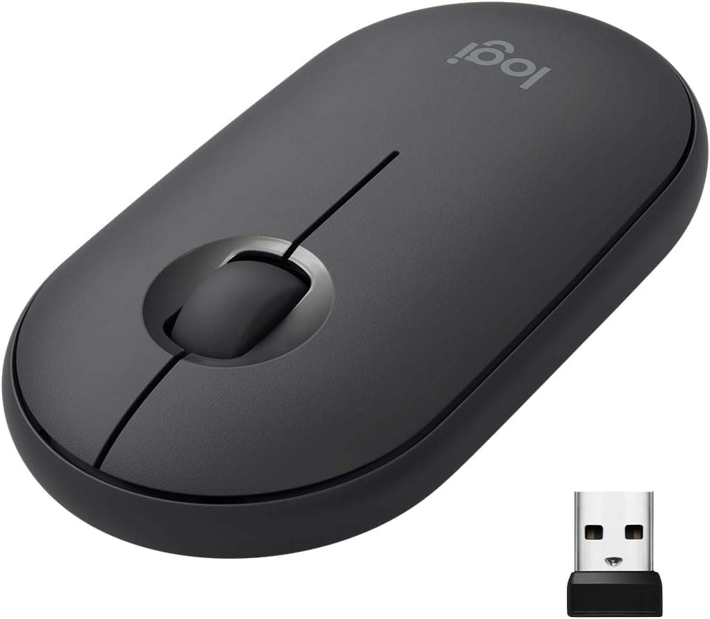 Logitech Pebble Ratón Inalámbrico, Bluetooth o 2,4 GHz con Receptor Unifying, Ratón con Clic Silencioso para Portátil/Note... – Logitech
