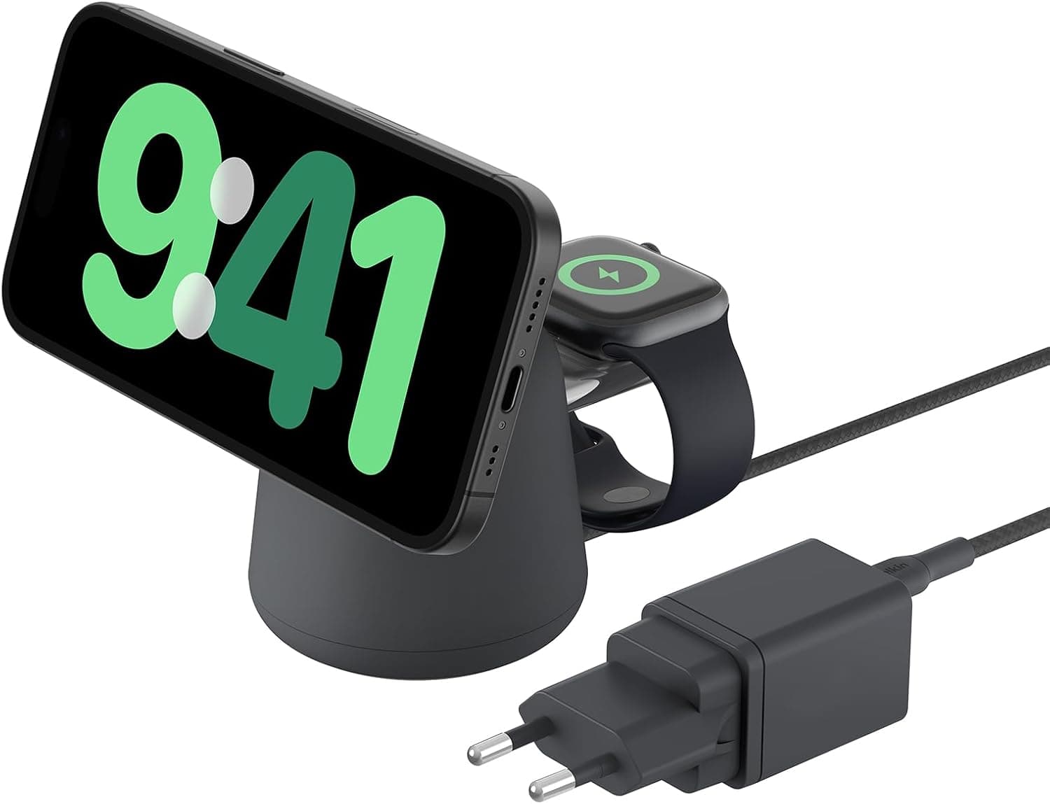 Belkin BoostCharge Pro Cargador Inalámbrico MagSafe 2 en 1 con MagSafe de 15 W, Carga Rápida para iPhone 17, iPhone Air, i... – Belkin