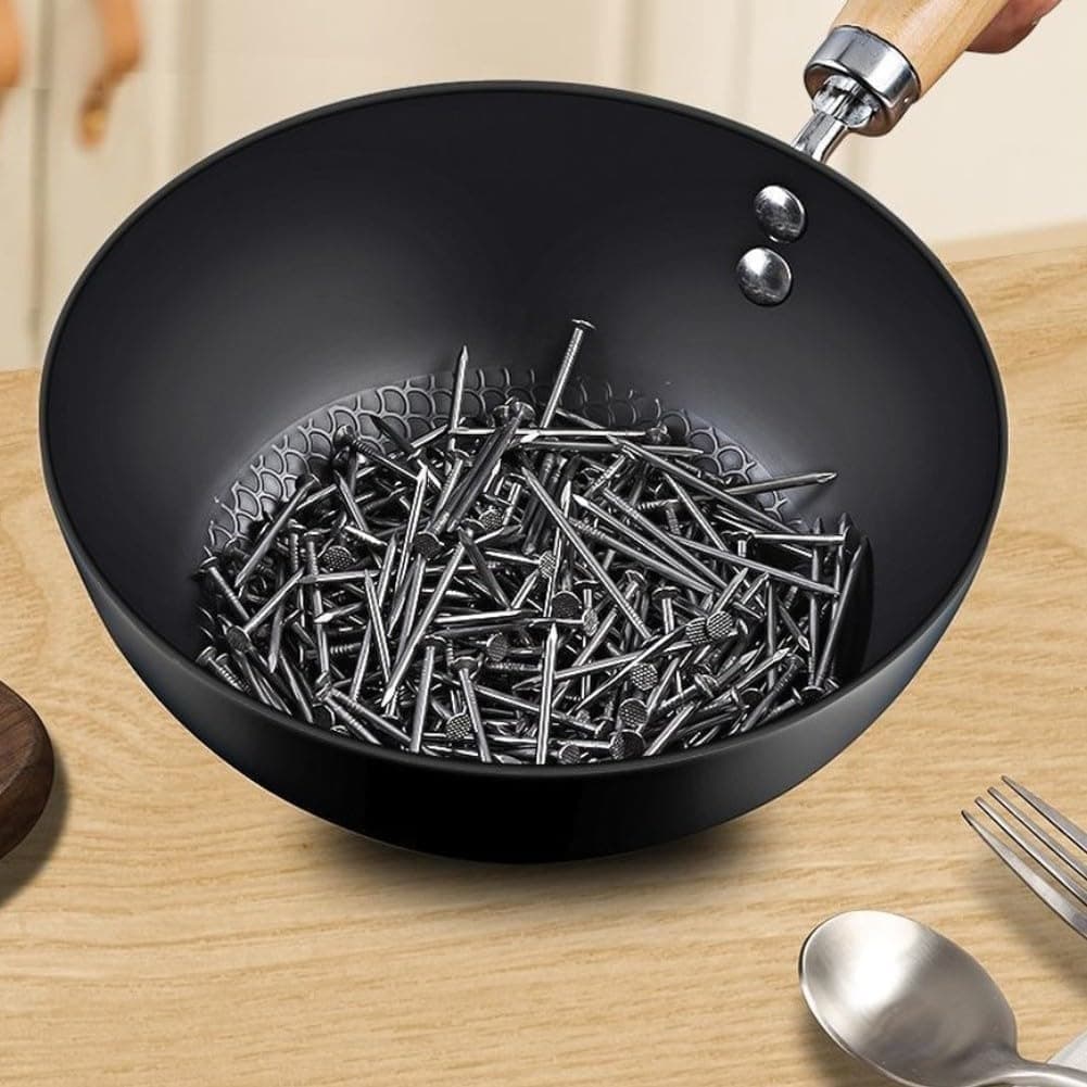 Wok de hierro fundido para uso individual compatible con estufa de gas de inducción, cocina eléctrica y cocinas de cerámic... – Wok