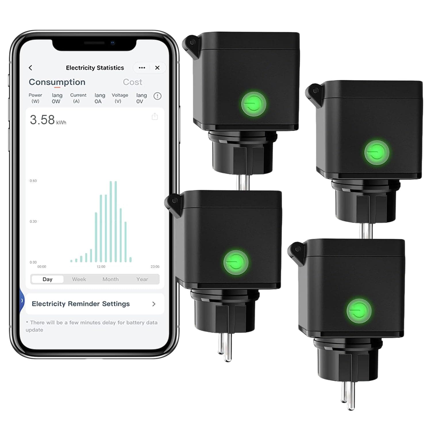 ANTELA Enchufe Inteligente WiFi para Exteriores,con Alexa y Google Home,Enchufe WiFi con Monitorización del Consumo Energé... – ANTELA