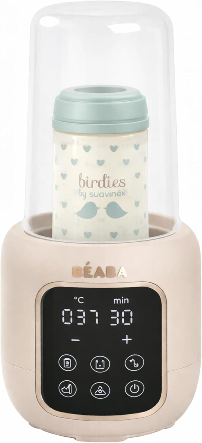 BÉABA, Calentador de biberones/esterilizador, Calentador de leche materna/infantil, Multifunción: 5 modos:Baño María, Calentador de potitos, Descongelación, Rápido, Esterilización, Multi Milk, Arcilla – BÉABA