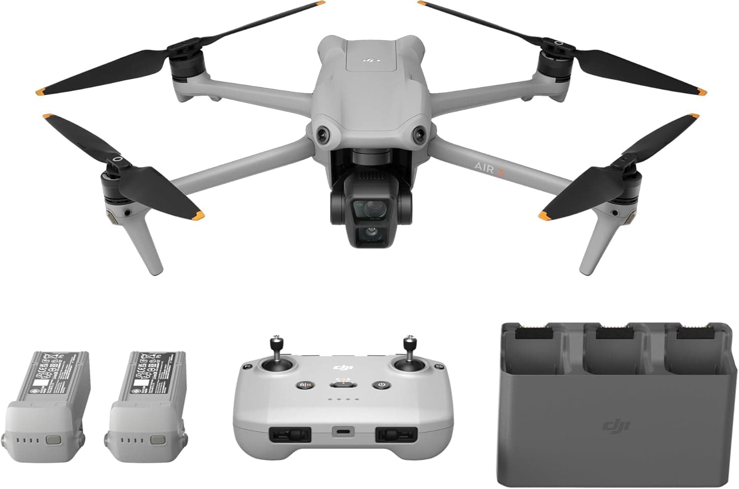 DJI Pack Air 3 Vuela Más con control remoto RC-N2, dron con cámara 4K HDR para adultos, doble cámara con gran angular y te... – DJI