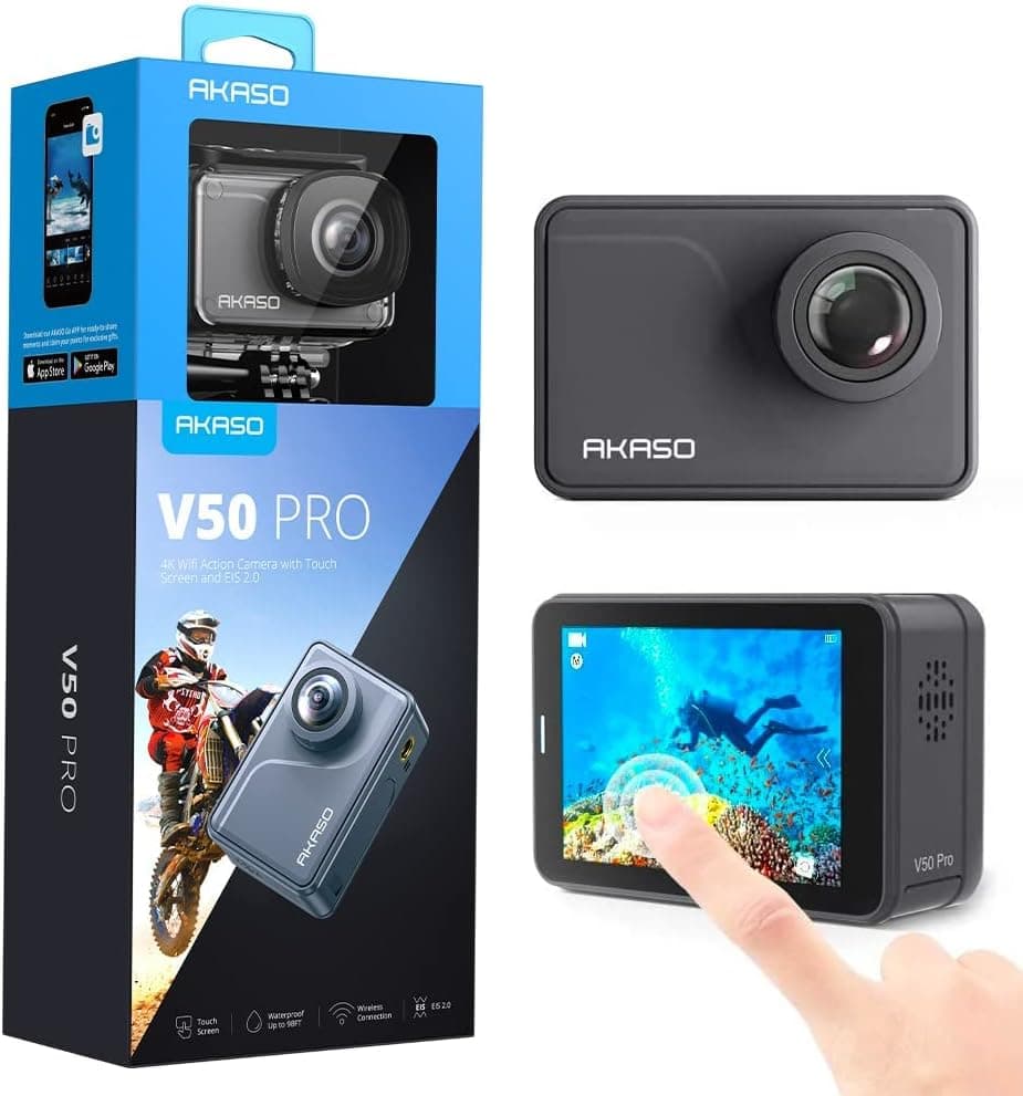AKASO Cámara Deportiva Nativo 4K/30fps 20MP WiFi Cámara de Acción con Pantalla táctil Cámara Sumergible Acuática 30M 170° ... – AKASO