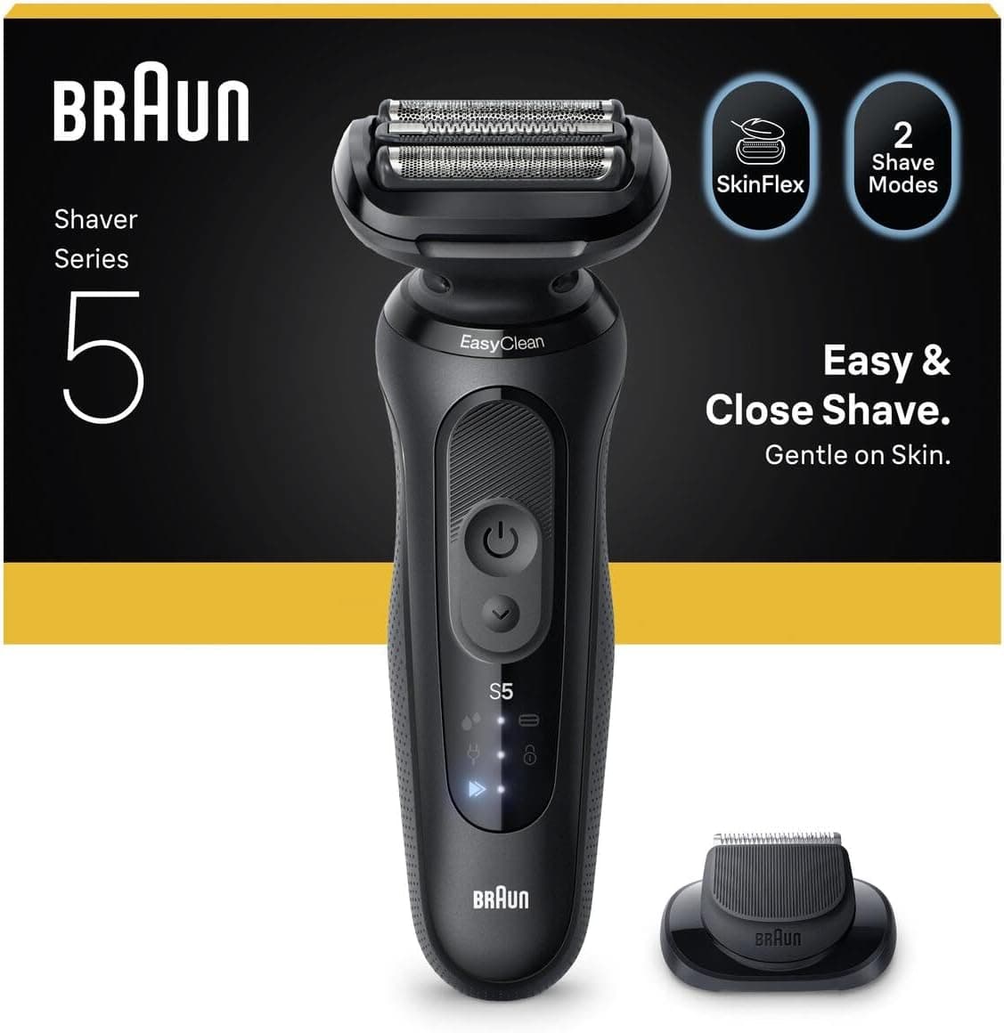 Braun Serie 5 Afeitadora Eléctrica, Hasta 50 Minutos, Cabezal de Recortadora de Precisión, Wireless para Hombre, Afeitador... – Braun