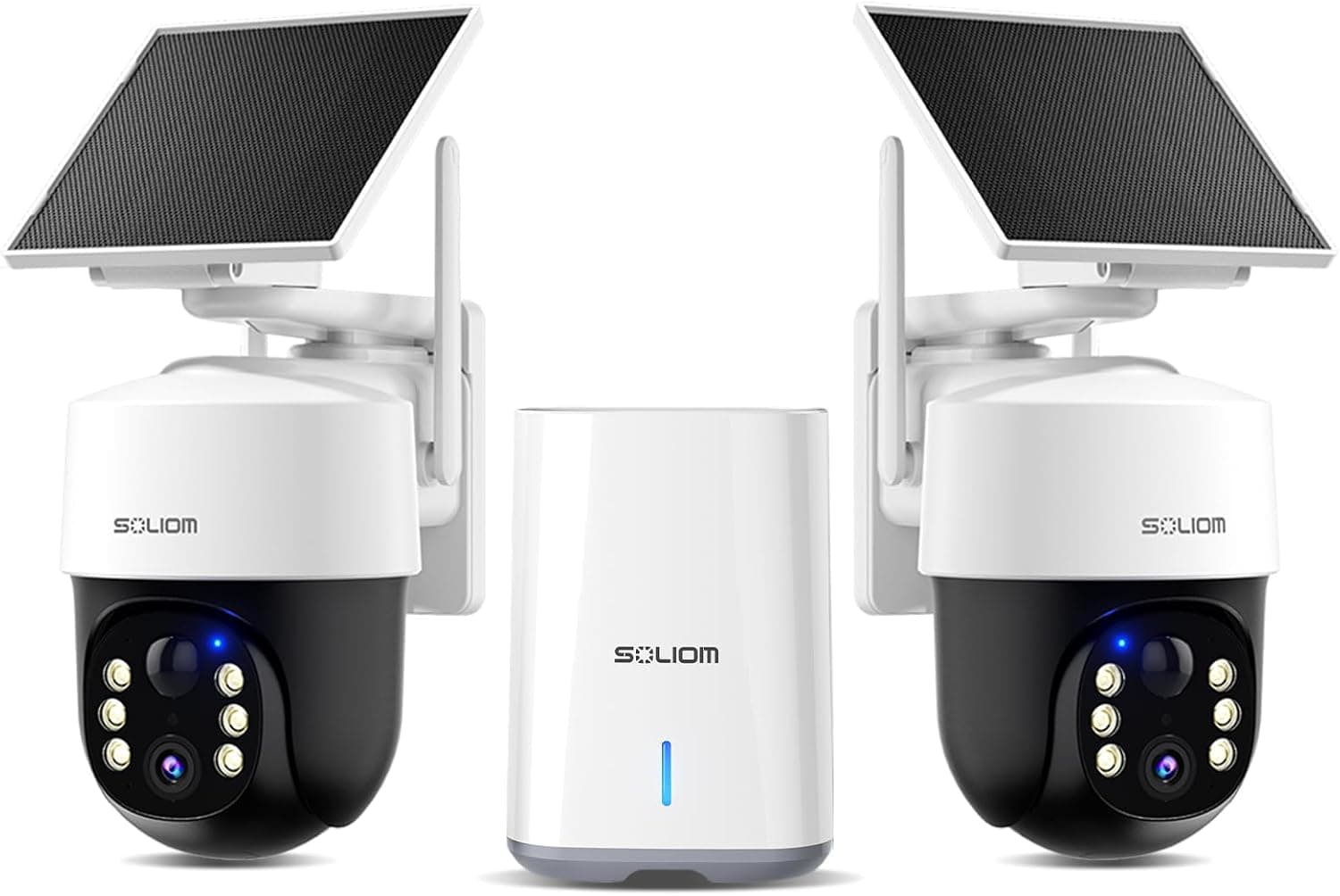 SOLIOM Cámaras de seguridad inalámbricas para exteriores, 8 MP Ultra HD para día y noche, sin suscripción, radar integrado, cámaras alimentadas por energía solar para seguridad del hogar, seguimiento – SOLIOM