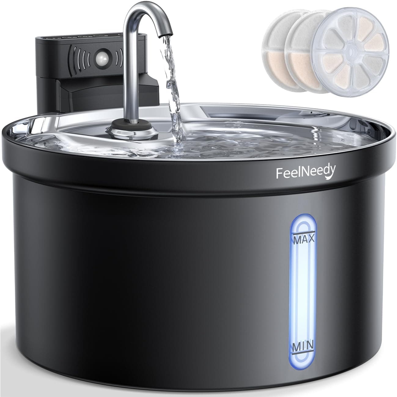 Fuente para Gatos sin Cable con Sensor de Movimiento 3,5L FEELNEEDY Fuente de Agua, Bebedero Gatos Inalámbrico a Pilas 400... – Fuente